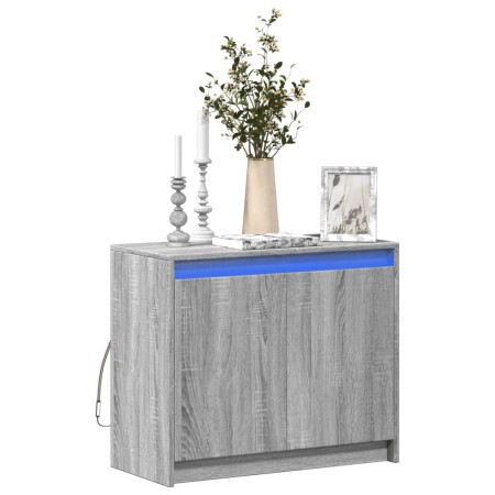 Aparador con LED madera de ingeniería gris Sonoma 72x34x61 cm de , Aparadores - Ref: Foro24-852178, Precio: 76,86 €, Descuent...