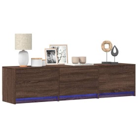 Brown oak engineered wood LED TV cabinet 165x34x40 cm by , TV Furniture - Ref: Foro24-852256, Price: 112,75 €, Discount: %