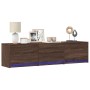 Brown oak engineered wood LED TV cabinet 165x34x40 cm by , TV Furniture - Ref: Foro24-852256, Price: 112,75 €, Discount: %