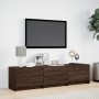 Mueble de TV LED madera ingeniería marrón roble 165x34x40 cm de , Muebles TV - Ref: Foro24-852256, Precio: 112,64 €, Descuent...