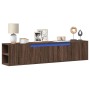 TV wall cabinet with LED light brown oak 180x31x39.5 cm by , TV Furniture - Ref: Foro24-3307960, Price: 152,34 €, Discount: %