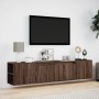 Mueble de TV de pared con luz LED marrón roble 180x31x39,5 cm de , Muebles TV - Ref: Foro24-3307960, Precio: 152,34 €, Descue...