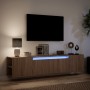 Mueble de TV de pared con luz LED marrón roble 180x31x39,5 cm de , Muebles TV - Ref: Foro24-3307960, Precio: 152,34 €, Descue...