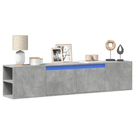 TV wall cabinet with LED light concrete gray 180x31x39.5 cm by , TV Furniture - Ref: Foro24-3307957, Price: 147,70 €, Discoun...