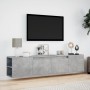 TV wall cabinet with LED light concrete gray 180x31x39.5 cm by , TV Furniture - Ref: Foro24-3307957, Price: 147,91 €, Discoun...