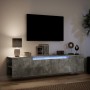 TV wall cabinet with LED light concrete gray 180x31x39.5 cm by , TV Furniture - Ref: Foro24-3307957, Price: 147,91 €, Discoun...