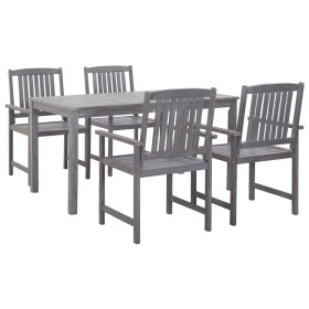 Set de comedor de jardín 5 piezas madera maciza de acacia gris de , Conjuntos de jardín - Ref: Foro24-45940, Precio: 419,72 €...