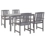 Garten-Esszimmer-Set 5-teilig massiv grau Akazienholz von , Gartensets - Ref: Foro24-45940, Preis: 419,72 €, Rabatt: %