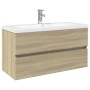 Bathroom cabinet set 2 pieces ceramic and engineered wood by , Bathroom furniture - Ref: Foro24-3307664, Price: 295,82 €, Dis...