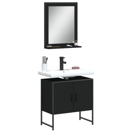 Juego de muebles de baño 2 pzas madera de ingeniería negro de , Muebles de baño - Ref: Foro24-3214334, Precio: 97,08 €, Descu...