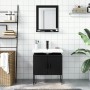 Bathroom furniture set 2 pcs black engineered wood by , Bathroom furniture - Ref: Foro24-3214334, Price: 92,47 €, Discount: %