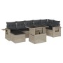 Garden sofa set 8 pcs. and cushions synthetic rattan gray by , Garden sets - Ref: Foro24-3268062, Price: 596,74 €, Discount: %