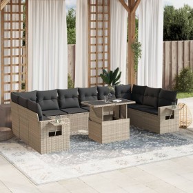 Gartensofa 11-teilig und Kissen synthetisches Rattan grau von , Gartensets - Ref: Foro24-3268152, Preis: 820,99 €, Rabatt: %