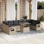 Gartensofa 11-teilig und Kissen synthetisches Rattan grau von , Gartensets - Ref: Foro24-3268152, Preis: 823,86 €, Rabatt: %