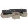 Garden sofa set 7 pcs with cushions light grey PE rattan by , Garden sets - Ref: Foro24-3268552, Price: 562,99 €, Discount: %