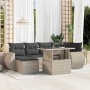 Garden sofa set 7 pcs with cushions light grey PE rattan by , Garden sets - Ref: Foro24-3268682, Price: 586,27 €, Discount: %