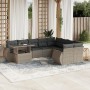 Gartensofa-Set 10-teilig mit Kissen hellgrau synthetisches Rattan von , Gartensets - Ref: Foro24-3268772, Preis: 794,12 €, Ra...