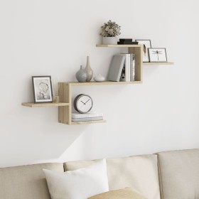 Wall shelf engineered wood oak Sonoma 104x15x49 cm by , Shelves and shelves - Ref: Foro24-853202, Price: 28,52 €, Discount: %