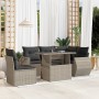 Garden sofa set 6 pieces and gray synthetic rattan cushions by , Garden sets - Ref: Foro24-3268542, Price: 531,96 €, Discount: %