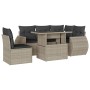 Garden sofa set 6 pieces and gray synthetic rattan cushions by , Garden sets - Ref: Foro24-3268542, Price: 510,99 €, Discount: %