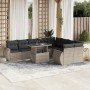 Garden sofa set 10 pieces with light gray synthetic rattan cushions by , Garden sets - Ref: Foro24-3268762, Price: 793,54 €, ...