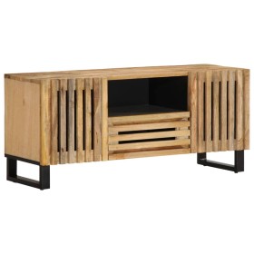 Mueble de TV madera maciza de mango rugosa 100x34x46 cm de , Almacenamiento para CD y DVD - Ref: Foro24-377504, Precio: 150,9...