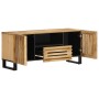 Mueble de TV madera maciza de mango rugosa 100x34x46 cm de , Almacenamiento para CD y DVD - Ref: Foro24-377504, Precio: 136,0...