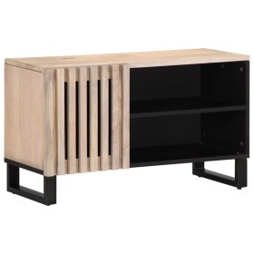 Solid mango wood TV stand 80x34x46 cm by , CD and DVD storage - Ref: Foro24-377512, Price: 102,99 €, Discount: %