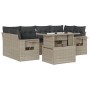 Garden sofa set 7 pcs with cushions light grey PE rattan by , Garden sets - Ref: Foro24-3267762, Price: 577,63 €, Discount: %