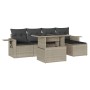 Garden sofa set 6 pieces and gray synthetic rattan cushions by , Garden sets - Ref: Foro24-3267872, Price: 459,10 €, Discount: %