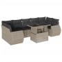 Garden sofa set 8 pieces and gray synthetic rattan cushions by , Garden sets - Ref: Foro24-3268412, Price: 648,99 €, Discount: %