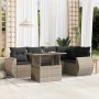 Garden sofa set 6 pieces and gray synthetic rattan cushions by , Garden sets - Ref: Foro24-3268522, Price: 531,96 €, Discount: %