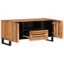 TV cabinet solid acacia wood 100x34x46 cm by , CD and DVD storage - Ref: Foro24-377505, Price: 136,35 €, Discount: %