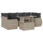 7-piece garden sofa set with light gray PE rattan cushions by , Garden sets - Ref: Foro24-3268392, Price: 608,01 €, Discount: %