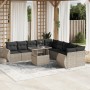 Garden sofa set 11 pieces and gray synthetic rattan cushions by , Garden sets - Ref: Foro24-3268802, Price: 835,24 €, Discoun...