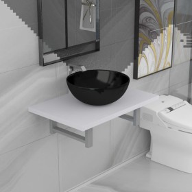 Set of 2-piece white ceramic bathroom furniture by , Bathroom furniture - Ref: Foro24-279342, Price: 82,22 €, Discount: %