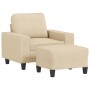 Sillón con taburete tela crema 60 cm de , Sofás - Ref: Foro24-3201145, Precio: 237,98 €, Descuento: %