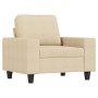 Sillón con taburete tela crema 60 cm de , Sofás - Ref: Foro24-3201145, Precio: 237,98 €, Descuento: %