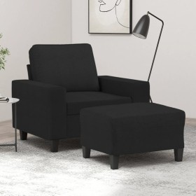 Sessel mit Hocker, schwarzer Stoff, 60 cm. von , Sofas - Ref: Foro24-3201147, Preis: 254,22 €, Rabatt: %