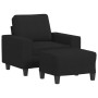 Sillón con taburete tela negro 60 cm de , Sofás - Ref: Foro24-3201147, Precio: 255,85 €, Descuento: %