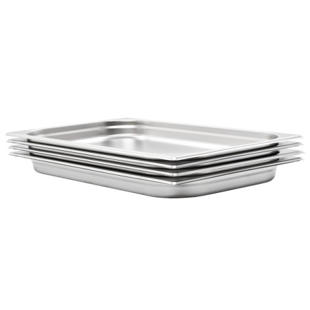 Gastronorm trays 4 units GN 1/1 40 mm stainless steel by , Buckets for steam tables - Ref: Foro24-50879, Price: 52,79 €, Disc...