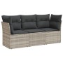 Gartensofa-Set, 3-teilig, mit grauen Kissen aus synthetischem Rattan von , Gartensets - Ref: Foro24-3249051, Preis: 250,64 €,...