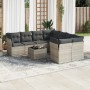 Garden furniture set 9 pieces and light gray synthetic rattan cushions by , Garden sets - Ref: Foro24-3249161, Price: 676,75 ...