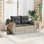 Garden sofa with cushions, 2 seats, light gray synthetic rattan by , Outdoor sofas - Ref: Foro24-366186, Price: 185,51 €, Dis...