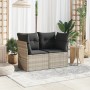 Gartensofa mit Kissen, 2-Sitzer, helles graues Kunststoffrattan von , Outdoor-Sofas - Ref: Foro24-366192, Preis: 180,48 €, Ra...