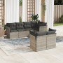 Garden sofa set 7 pieces with light gray PE rattan cushions by , Garden sets - Ref: Foro24-3249741, Price: 576,99 €, Discount: %