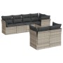 Garden sofa set 7 pieces with light gray PE rattan cushions by , Garden sets - Ref: Foro24-3249741, Price: 576,99 €, Discount: %