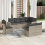 Gartensofa-Set, 8-teilig, mit grauen Kissen aus synthetischem Rattan von , Modulare Sofas für den Außenbereich - Ref: Foro24-...