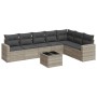 Gartensofa-Set, 8-teilig, mit grauen Kissen aus synthetischem Rattan von , Modulare Sofas für den Außenbereich - Ref: Foro24-...