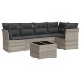 Garden sofa set 6 pieces and gray synthetic rattan cushions by , Garden sets - Ref: Foro24-3249451, Price: 454,46 €, Discount: %